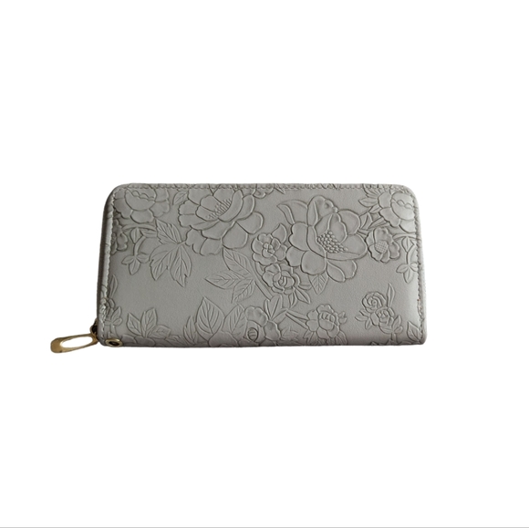 Gray Floral Wallet - Picture 1 of 6
